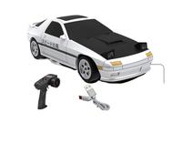 Quavva [2025 New Model] 1/64 Scale Q Edition RC Drift Car, 4WD, ESP Gyro, Full Proportional Control, Interchangeable Racing/Drift Tires, LED Lights, Desktop Racing (Model A - Red)(White)