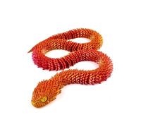 Quavva 3D Printed Viper Snake Articulated Jointed Flexible 30cm 45cm 60cm Desk Fidget Toy Stress Relief Office Decoration Reptile Model Collectible Multi-Color (Green, 30cm)(Redgold-60CM)
