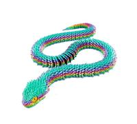 Quavva 3D Printed Viper Snake Articulated Jointed Flexible 30cm 45cm 60cm Desk Fidget Toy Stress Relief Office Decoration Reptile Model Collectible Multi-Color (Green, 30cm)(Color-45CM)