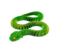 Quavva 3D Printed Viper Snake Articulated Jointed Flexible 30cm 45cm 60cm Desk Fidget Toy Stress Relief Office Decoration Reptile Model Collectible Multi-Color (Green, 30cm)(Yellowgreen-30CM)