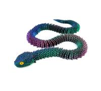 Quavva 3D Printed Viper Snake Articulated Jointed Flexible 30cm 45cm 60cm Desk Fidget Toy Stress Relief Office Decoration Reptile Model Collectible Multi-Color (Green, 30cm)(Color a-60CM)