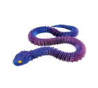 Quavva 3D Printed Viper Snake Articulated Jointed Flexible 30cm 45cm 60cm Desk Fidget Toy Stress Relief Office Decoration Reptile Model Collectible Multi-Color (Green, 30cm)(Redblue-45CM)