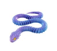 Quavva 3D Printed Viper Snake Articulated Jointed Flexible 30cm 45cm 60cm Desk Fidget Toy Stress Relief Office Decoration Reptile Model Collectible Multi-Color (Green, 30cm)(Pink bule-60CM)