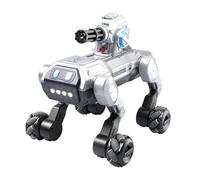 Quavva 8WD Intelligent Robotic Dog, Bionic RC Robot with Touch Sensing, Water Spray & Launch, Programmable Actions, Voice Control, Dancing & LED Lights, Smart Toy for Teens Adults