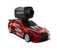 Quavva Mini RC Car with HD Camera, 2.4GHz 4WD Full Proportional Drift Remote Control Car, Wi-Fi FPV Live Video via Smartphone App, Gyro Stabilizer, 3-Speed Gear, Type-C Charging, Off-Road Toy(A Red)