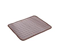 Quavva Pet Cooling Mat - Self Cooling Gel-Free Pad for Dogs & Cats, Summer Heat Relief Bed Mat with Cool-Touch Surface, Multiple Sizes(Brown,M(62 * 50cm) 7.5kg)