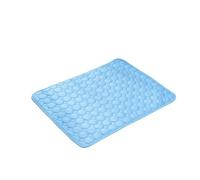 Quavva Pet Cooling Mat - Self Cooling Gel-Free Pad for Dogs & Cats, Summer Heat Relief Bed Mat with Cool-Touch Surface, Multiple Sizes(Blue,M(62 * 50cm) 7.5kg)