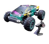 Quavva Professional Tesla 1/10 Scale RC Car with Brushless Motor, 120m Long-Range 2.4G, 4WD, Independent Suspension, Fully Proportional, High-Speed Off-Road Car,for Adults(Green upgrated)