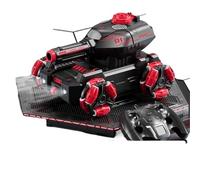 Quavva Remote Control Stunt Tank with Water Bullets, 2.4Ghz Gesture Sensing & RC Car, 360° Rotation, 6WD Climber, 35 Mins Play for Kids Adults (Green, 6-Wheel)(4whells red,2B)