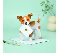 Quay side cards - Special Delivery 3D Greetings Card - Dog - Jack Russell - Riley