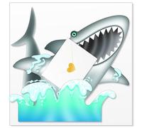 Quay side cards - Special Delivery 3D Greetings Card - Wildlife - Shark (Finn)