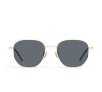 QUAY - Sunglasses for Men & Women, Polarized Round Lenses with UV Protection (Big Time, Gold)