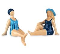 Quay Traders Shelf Sitting Blue Swimming Lady Dipper Figurines Novelty Ornaments - Set of 2