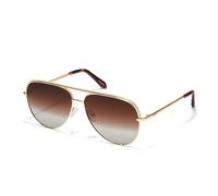 QUAY Women Men Polarized Aviator Lenses with UV Protection, Oversized Sunglasses, Gold, High Key Large