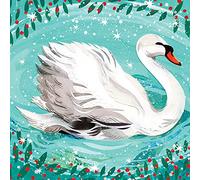 Quayside Cards RSPB Small Square Christmas Card Pack - Seasonal Swan