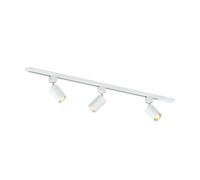 Qub Focus III 1-Phase Spotlight Track Lighting - 100 cm - 3X GU10 Heads - 1x 1m Rails - I-Form - Ceiling Spotlight White - Extendable & Flexible - LED-Compatible - Modern Design Track Lighting