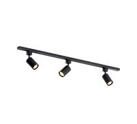 Qub Focus III 1-Phase Spotlight Track Lighting - 100 cm - 3x GU10 Heads - 1x 1m Rails - I-Form - Spot Lights Black - Extendable & Flexible - Compatible Led Ceiling Light - Modern Design Track Lighting