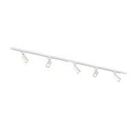 Qub Focus III 1-Phase Spotlight Track Lighting - 200 cm - 5X GU10 Heads - 2X 1m Rails - I-Form - Ceiling Spotlight White - Extendable & Flexible - LED-Compatible - Modern Design Track Lighting