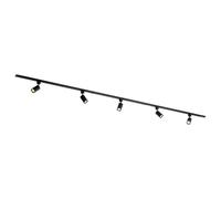 Qub Focus III 1-Phase Spotlight Track Lighting - 300 cm - 5x GU10 Heads - 3x 1m Rails - I-Form - Spot Lights Black - Extendable & Flexible - Compatible Led Ceiling Light - Modern Design Track Lighting