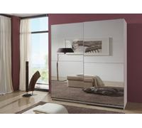 Queen White 180cm Full Mirrored Sliding Wardrobe - White