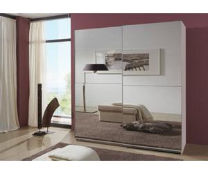 Quba White 180 Full Mirrored Sliding Wardrobe