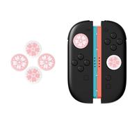 QUBAMG Switch 2 Thumb Grips 4PCS, Cute Pink Sakura Joystick Caps, Soft Silicone Thumbstick Covers Compatible with Nintendo Switch 2 Joy-Con & Pro Controllers, Ergonomic Gaming Accessories