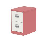 Qube 2 Drawer Filing Cabinet Antique Pink And Satin White
