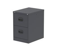 Qube 2 Drawer Filing Cabinet Graphite Grey