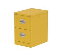 Qube 2 Drawer Filing Cabinet Lemon Yellow