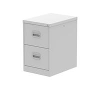 Qube 2 Drawer Filing Cabinet Light Grey