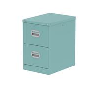 Qube 2 Drawer Filing Cabinet Pastel Turquoise