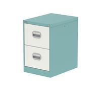 Qube 2 Drawer Filing Cabinet Pastel Turquoise And Satin White