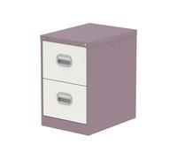 Qube 2 Drawer Filing Cabinet Pastel Violet And Satin White