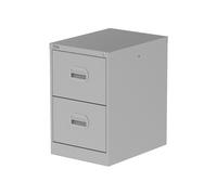 Qube 2 Drawer Filing Cabinet Silver