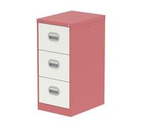 Qube 3 Drawer Filing Cabinet Antique Pink And Satin White