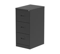 Qube 3 Drawer Filing Cabinet Black