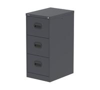 Qube 3 Drawer Filing Cabinet Graphite Grey