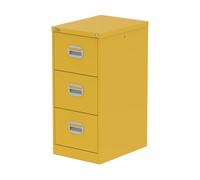 Qube 3 Drawer Filing Cabinet Lemon Yellow