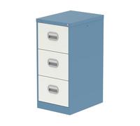 Qube 3 Drawer Filing Cabinet Pastel Blue And Satin White