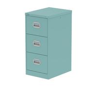 Qube 3 Drawer Filing Cabinet Pastel Turquoise