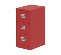 Qube 3 Drawer Filing Cabinet Red