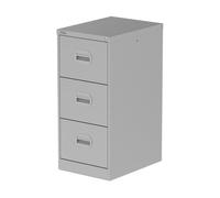 Qube 3 Drawer Filing Cabinet Silver