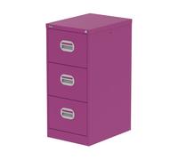 Qube 3 Drawer Filing Cabinet Traffic Purple