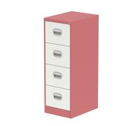 Qube 4 Drawer Filing Cabinet Antique Pink And Satin White
