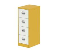 Qube 4 Drawer Filing Cabinet Lemon Yellow And Satin White