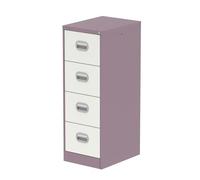 Qube 4 Drawer Filing Cabinet Pastel Violet And Satin White