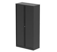Dynamic Qube by Bisley Side Tambour Cupboard No Shelves H1970 x W1000 x D470mm Black (Made to Order) - BS0036