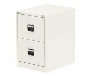 qube steel 2 drawers filing cabinet in chalk white