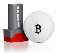 QUBI Golf Ball Stamp, Golf Ball Stamper, Reusable Self-Inking Golf Ball Stamp Marker to Identify Golf Balls, Golf Gift Golf Accessories for Men and Women Golfers (Bitcoin)