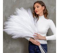 QUBITFUL Faux Pampas Grass 9 PCS 37''/3.1FT Tall Fluffy Fake Pompas Floral Large Artificial Pompous Grass Branches for Floor Vase Fillers Boho Farm